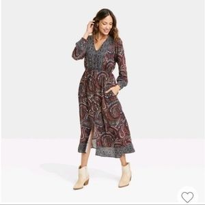 Women's Long Sleeve Button-Front Dress - Knox Rose, Size M